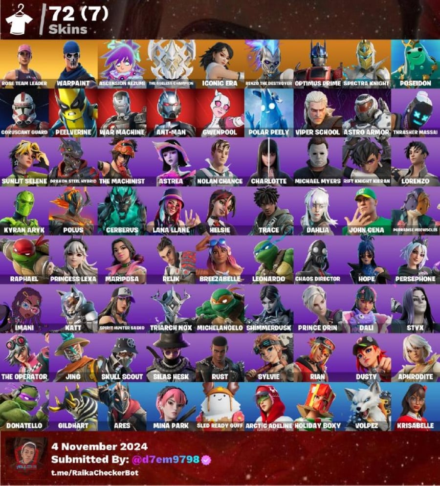 Zombie mode + rare X + new battle pass purchased + 72 skins