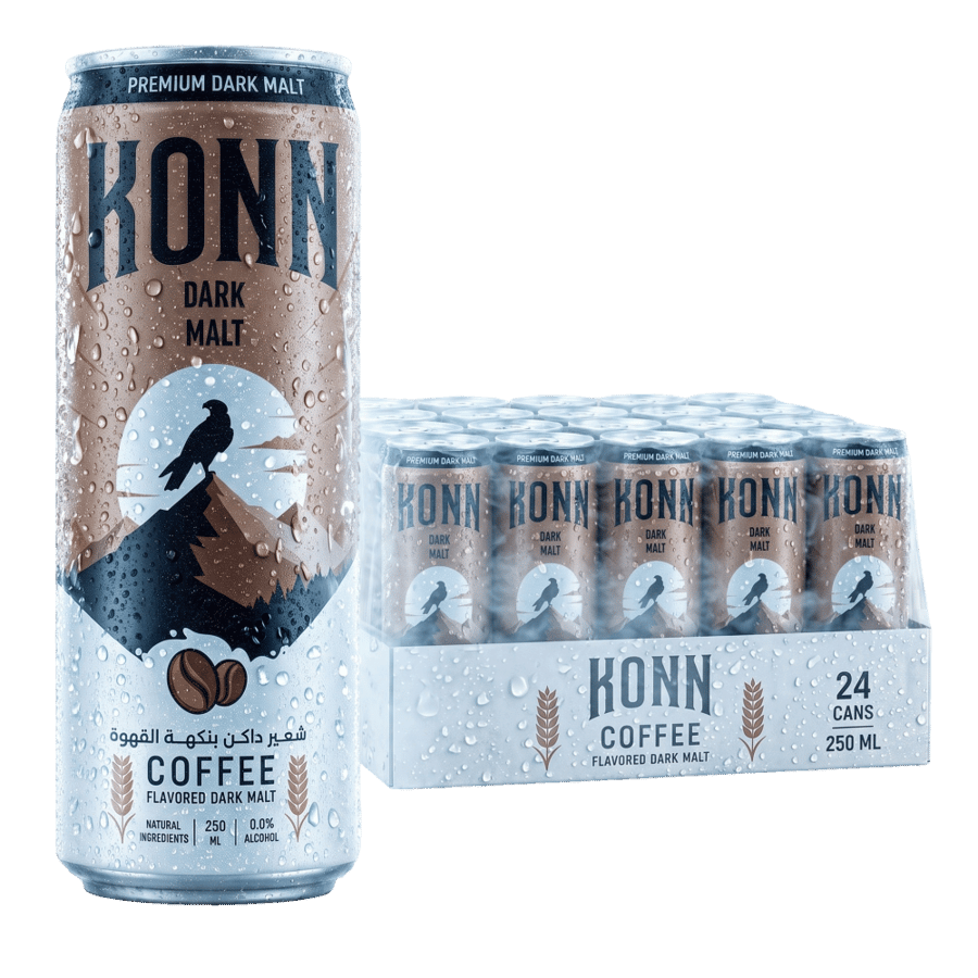 كُن مشروب شعير داكن قهوة 250 مل – كرتون 24 عبوة