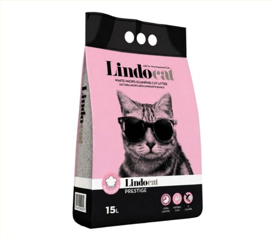 رمل قطط ليندوكات برستيج مايكرو برائحة بودرة الأطفال - Lindocat Prestig