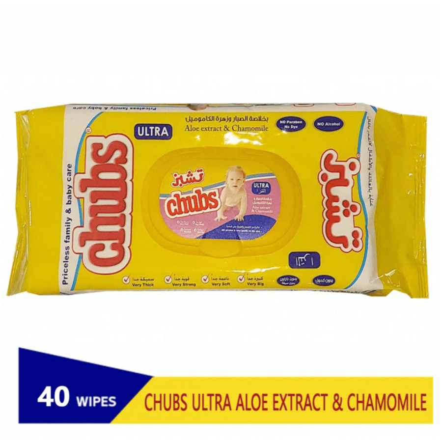 تشبز مناديل مبللة للاطفال بخلاصة الصبار و الكاموميل- 40 منديل