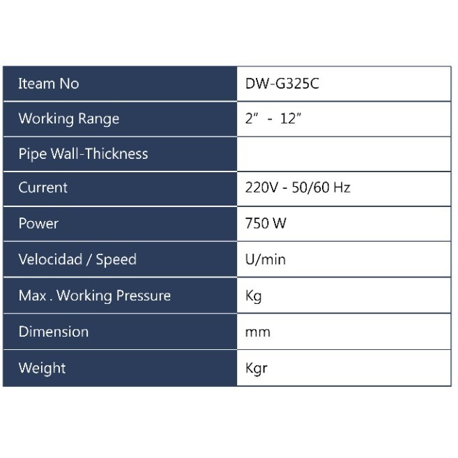 ماكينة جروف ( 750 واط ) + قاعدة مواسير صيني 2 بوصة - 12 بوصة APT DW-G325C