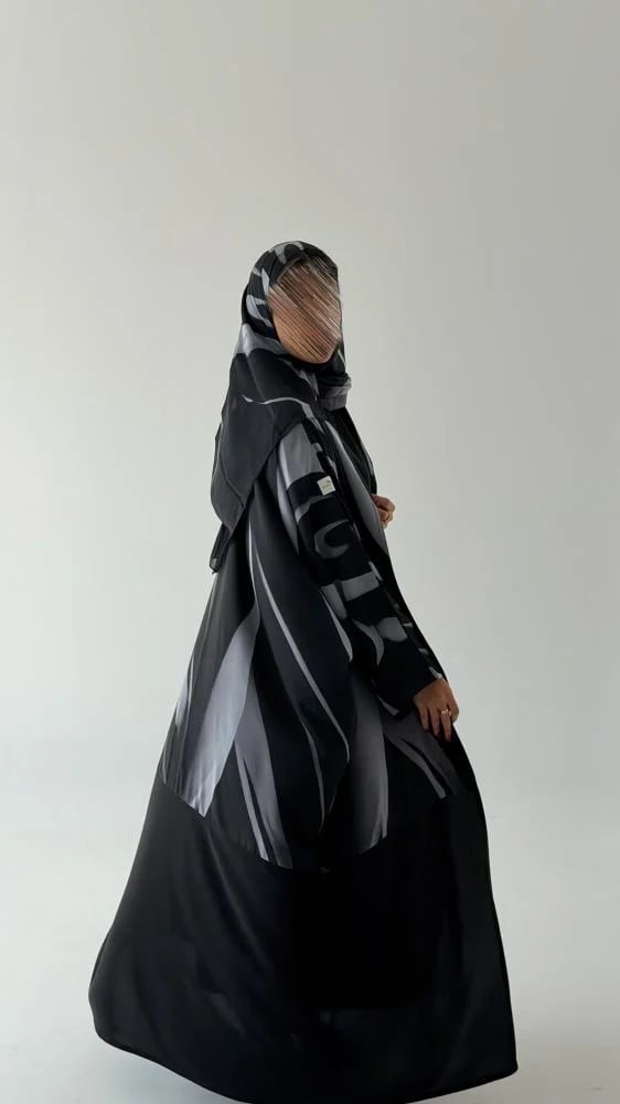 عباية كريب وشيفون كلوش - موديل S237 - صورة 4