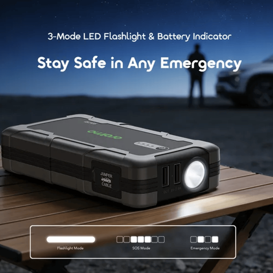 أورايمو جهاز تشغيل طوارئ السيارة PowerSpark 1500 أمبير مع بطارية 10000mAh - رمادي