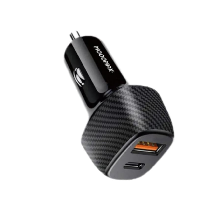 موج ماكس - شاحن سيارة  بقوة 38 واط-PD-USB- أسود