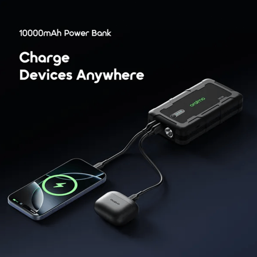 أورايمو جهاز تشغيل طوارئ السيارة PowerSpark 1500 أمبير مع بطارية 10000mAh - رمادي
