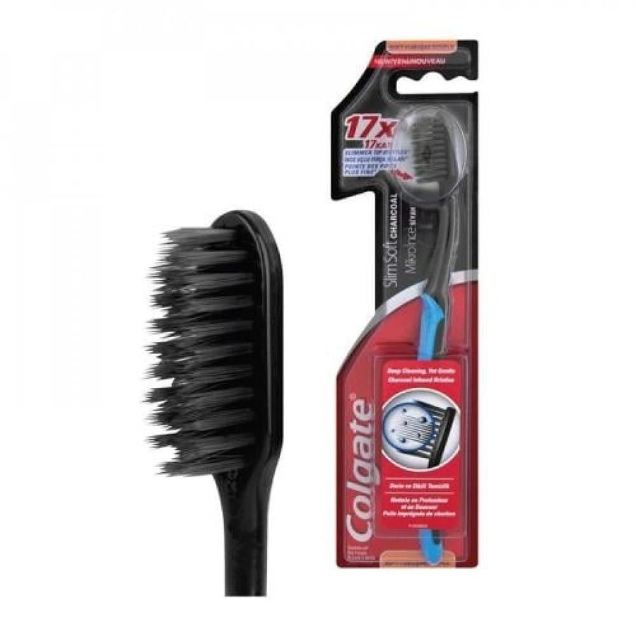 فرشة اسنان كولجيت سليم سوفت بالفحم ناعم colgate slim - Colgate Slim Soft Toothbrush with Charcoal