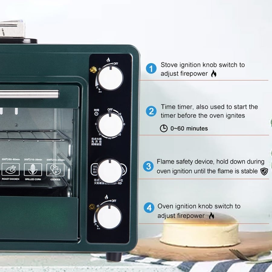 Small manual gas portable travel oven