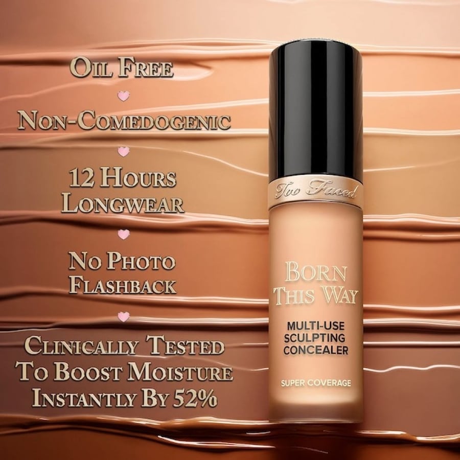 Too faced born this way super Coverage multi use concealer warm beige medium with neutral undertones وورم بيج