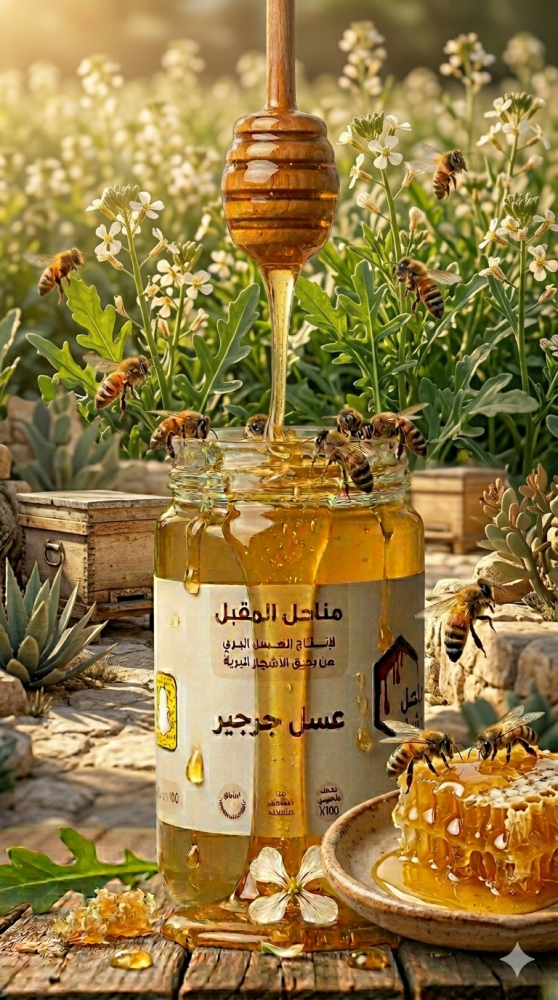 عسل الجرجير انتاج منطقه القصيم مناحل وعسل المقبل