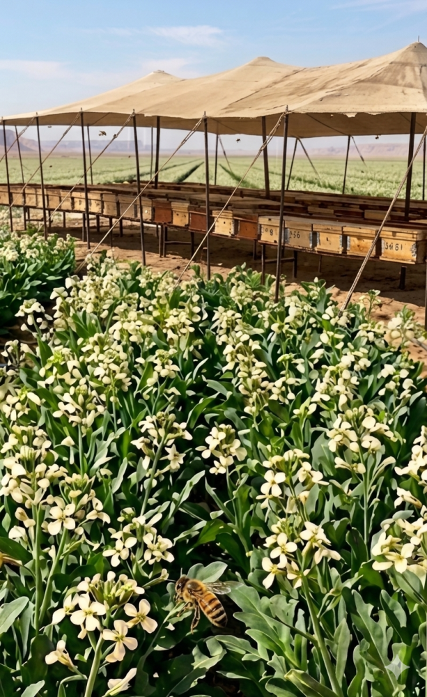 عسل الجرجير انتاج منطقه القصيم مناحل وعسل المقبل