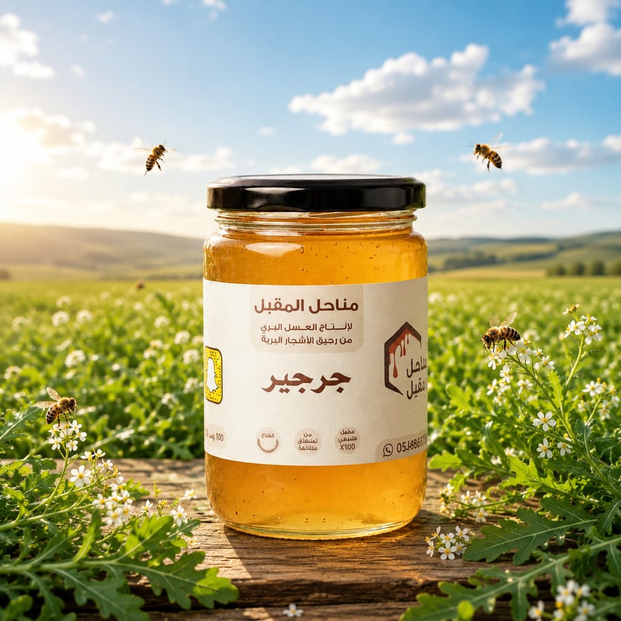 عسل الجرجير انتاج منطقه القصيم مناحل وعسل المقبل