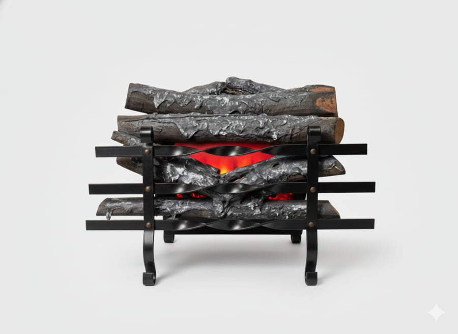 Decorative illuminated firewood for the fireplace