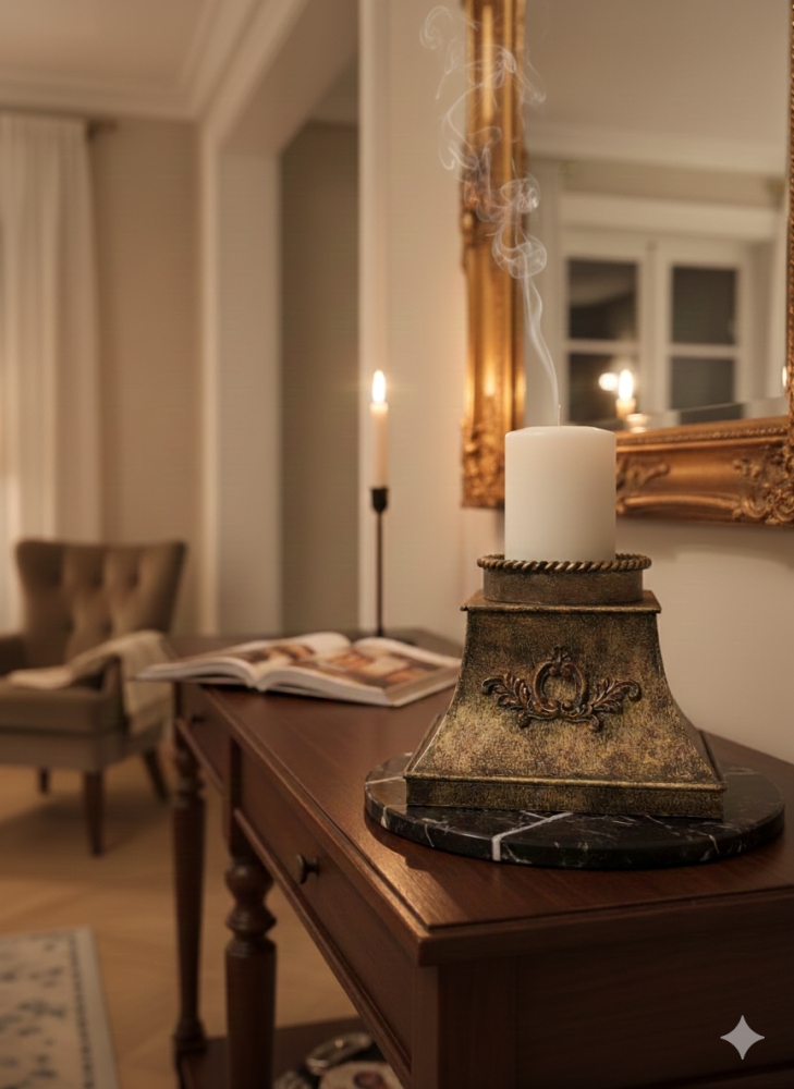 Classic decorated candle holder