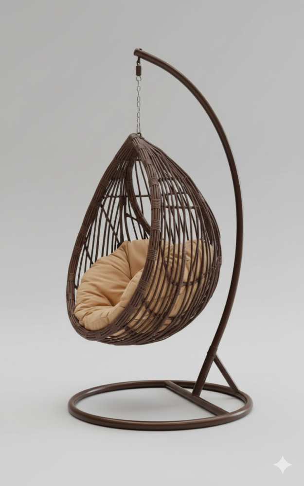 Hanging swing chair with water drop design, perfect for indoor and outdoor relaxation