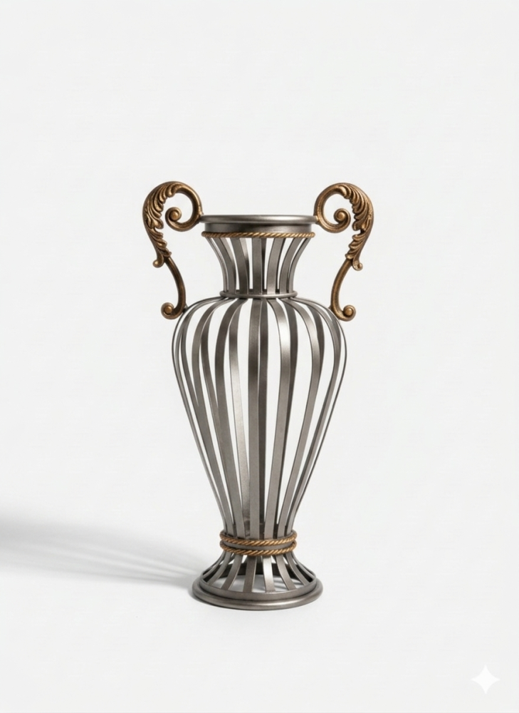 Metal vase with Amfora classic design