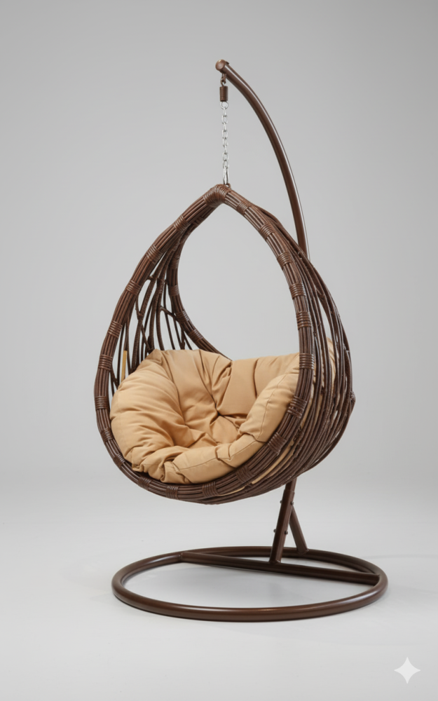 Hanging swing chair with water drop design, perfect for indoor and outdoor relaxation