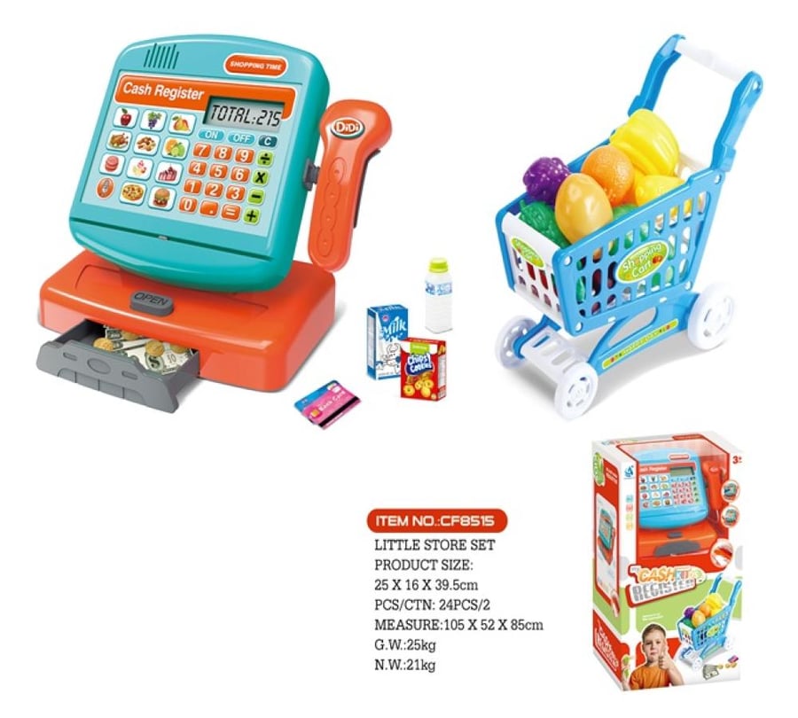 CF8515 لعبة ممتعة ومتكاملة تحتوي على جهاز كاشير بحاسبة وشاشة تفاعلية