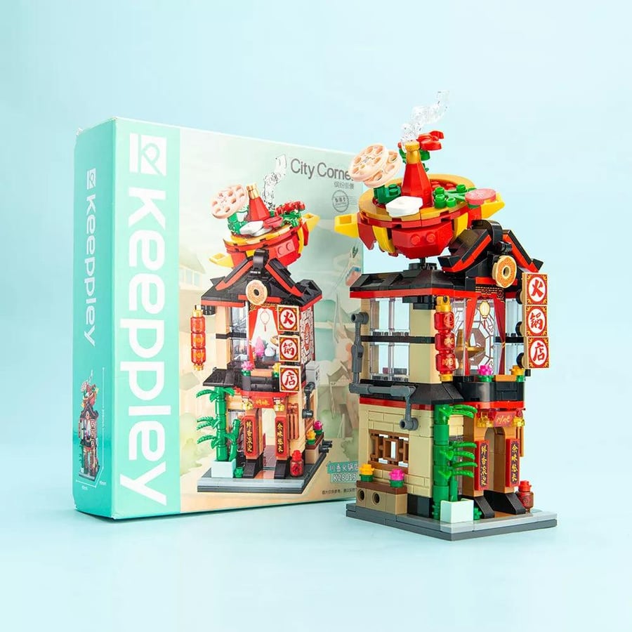 K28013 Compatible assembly with Lego artistic piece depicting the details of traditional Asian restaurants with a modern and playful touch