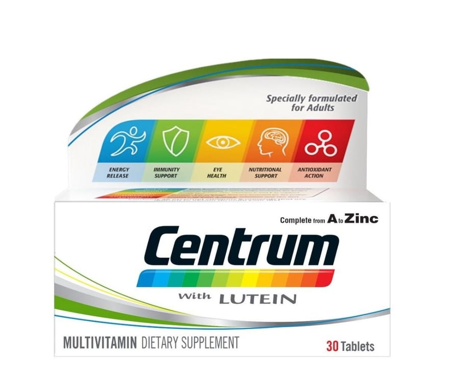 Centrum multivitamins with lutein 30 tablets