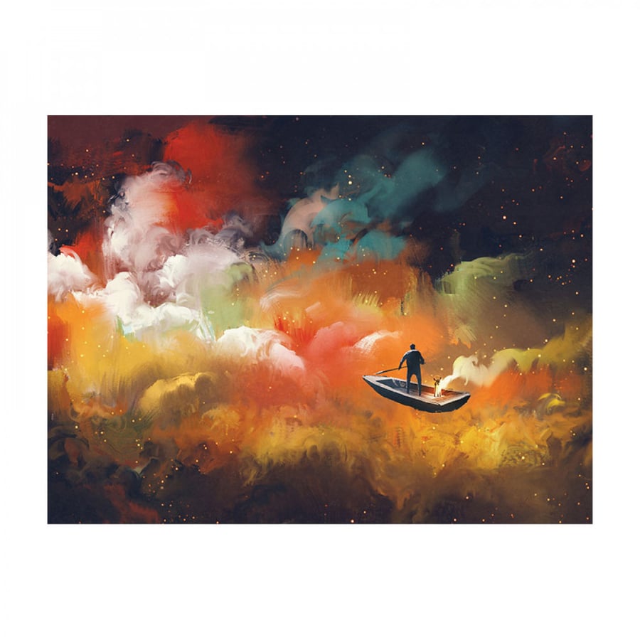 A wall art painting for home decor printed on a lightweight rigid board without a frame, size 80 × 60 cm