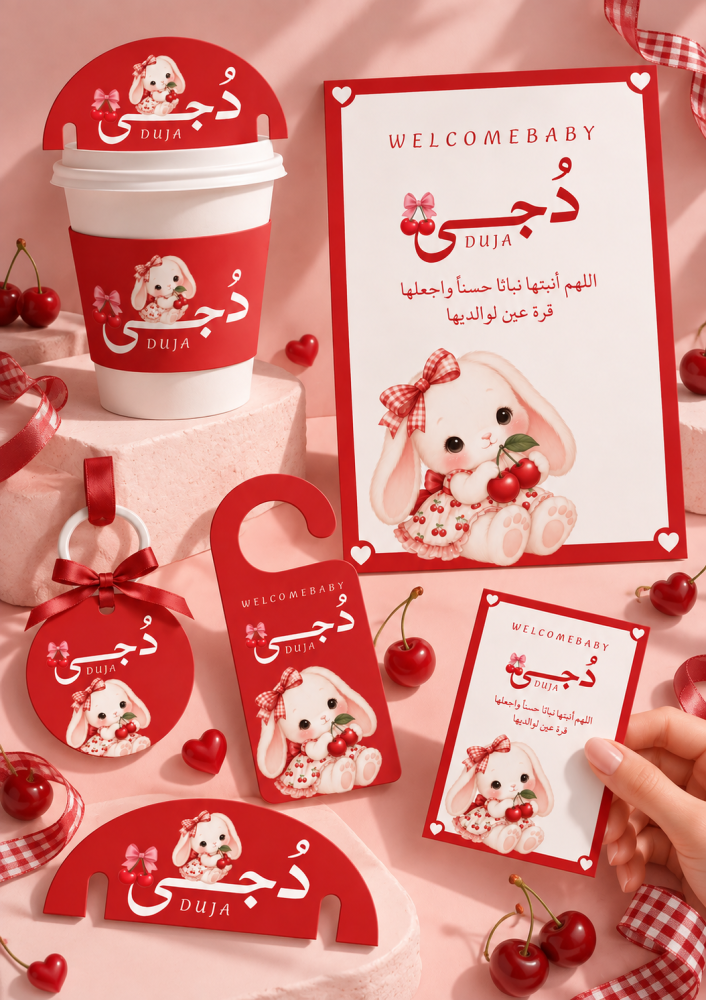 بكج استقبال مولودة جاهز للطباعة|شامل تغيير الاسم فقط
