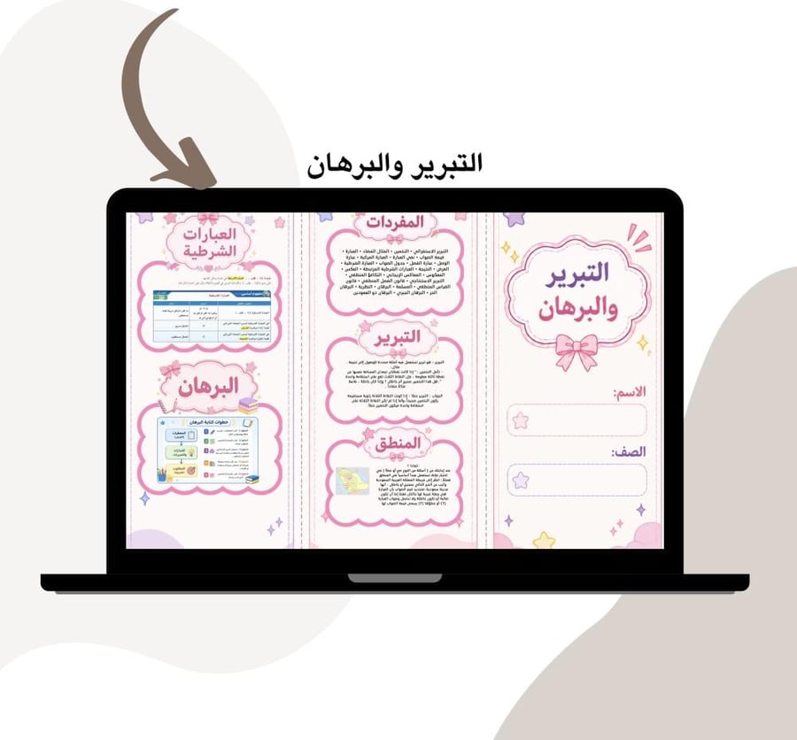 مطوية التبرير والبرهان رياضيات اول ثانوي