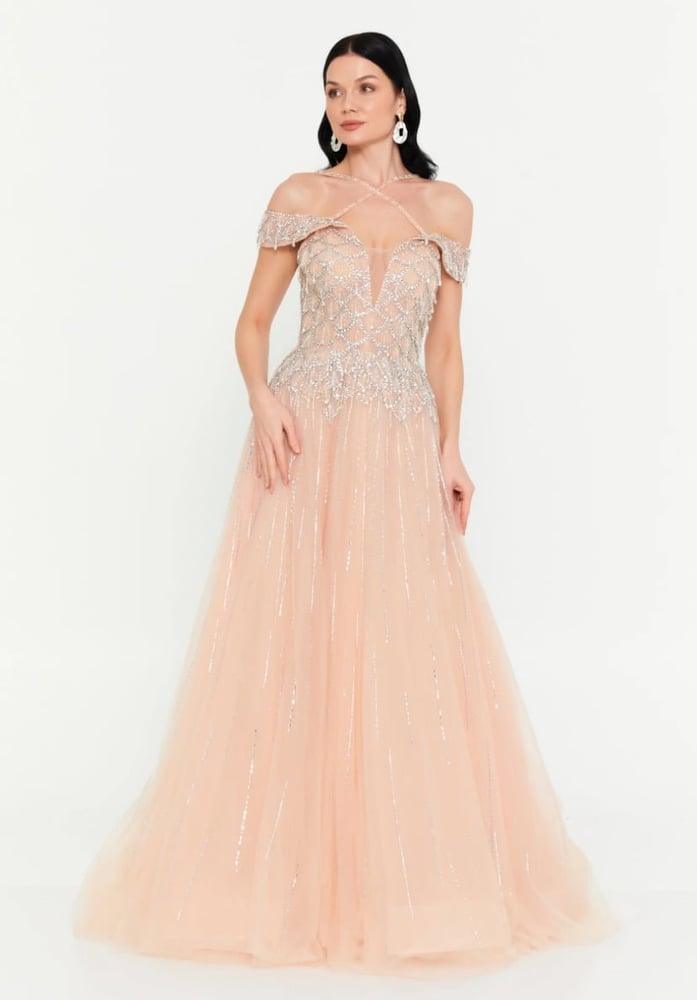 A-Line pink dress
