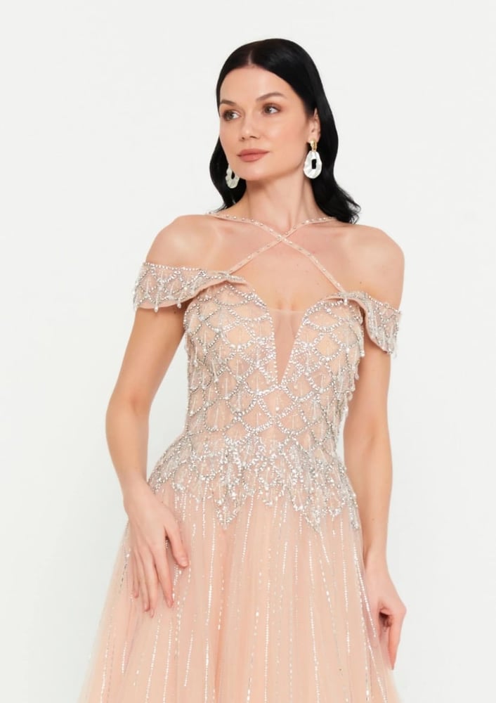 A-Line pink dress