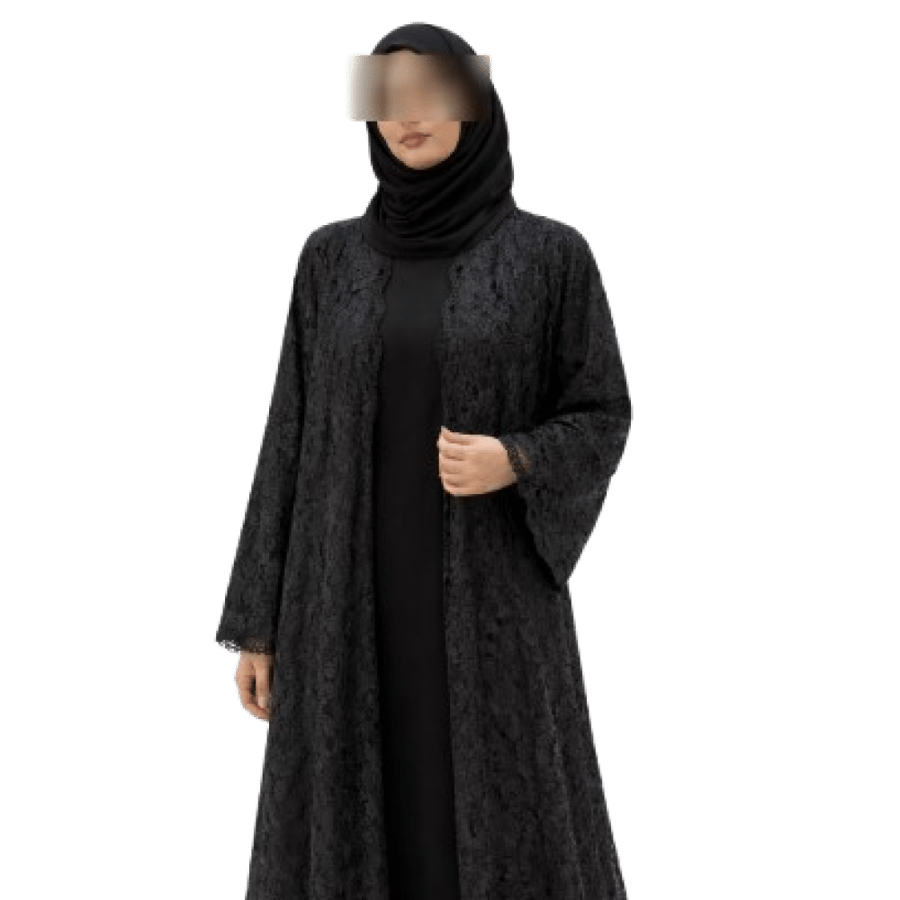 عباية دانتيل سوداء بقصّة كلوش
