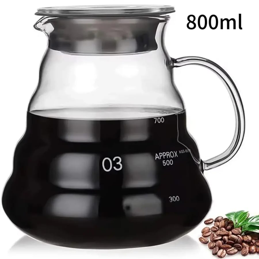 مجموعة قهوة صب زجاجية 300-600مل