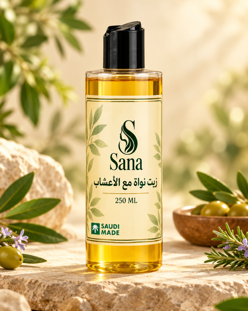 زيت نواة التمر مع الاعشاب