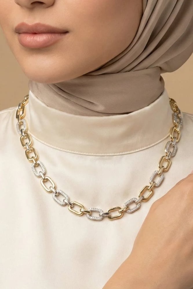 طقم الجوهرة من روائع جنيفا ماركة سين تايم ST-3-6039 لونين مينا اسود ساعه+ سلسال