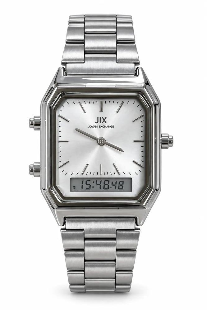 ساعة رجالية ماركة جوفاني اكسشينج JX154 فضي