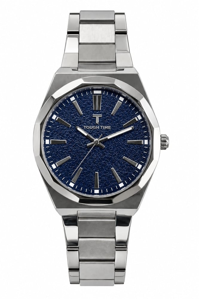 ساعة رجالية ماركة تاتش تايم TH23082 فضي ازرق