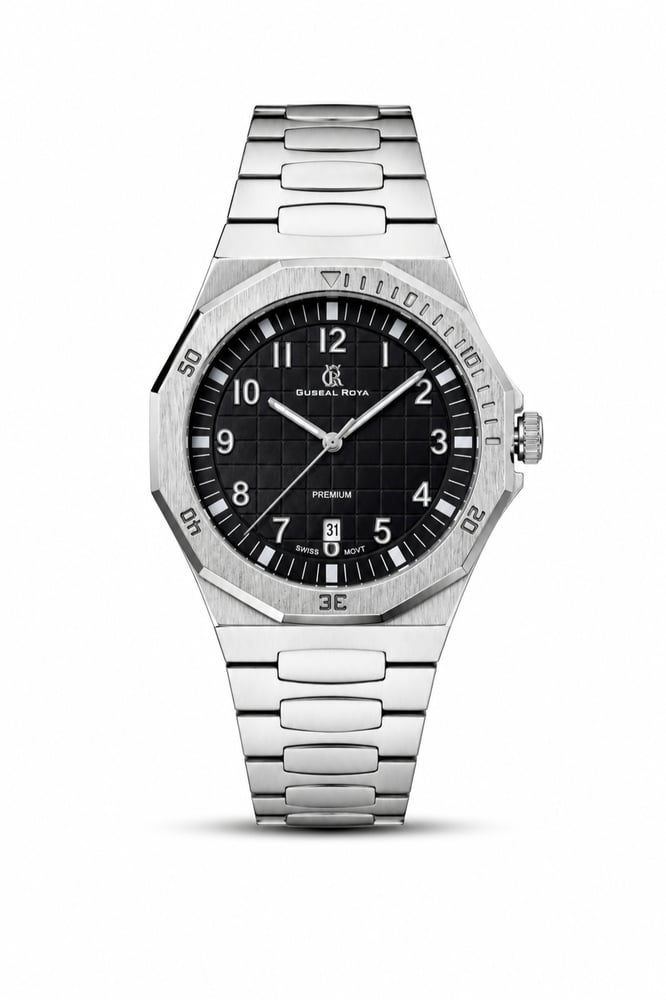 Men's watch Gossal Royal GR-19196 silver black dial