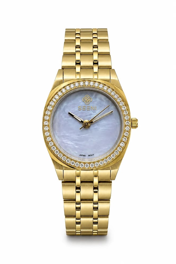 ساعةنسائية ماركة سين تايم ST-2512 ذهبي رصاصي