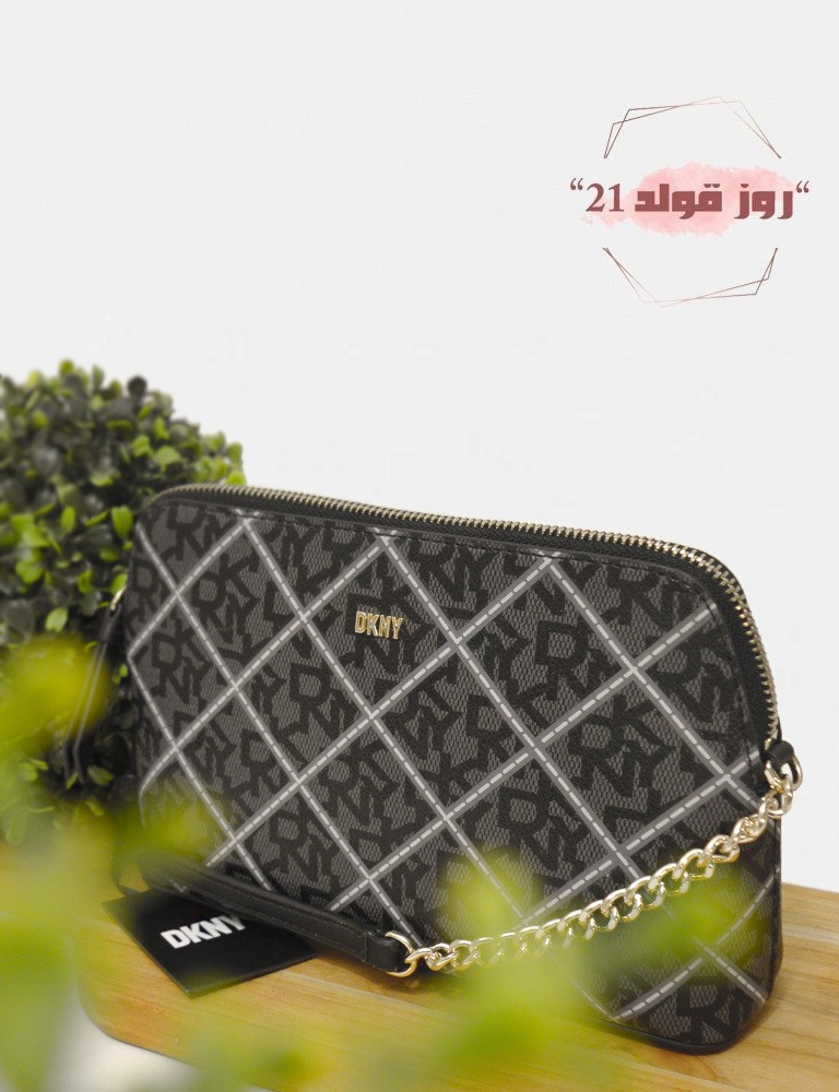 شنطة نسائيه اصليه كروس بودي ماركة دكني DKNY Handbag رمادي