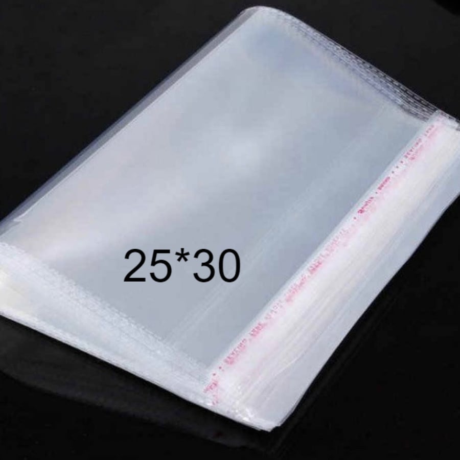 اكياس شفافه لاصقه وطني تزن500 جرام مقاس 25*30
