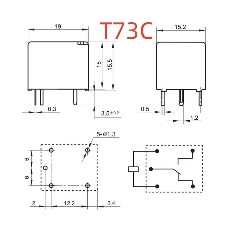 كتاوت صغير JQC-3F 1-12V