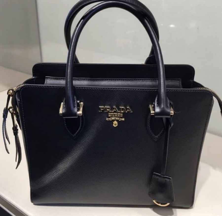 Prada saffiano black tote bag