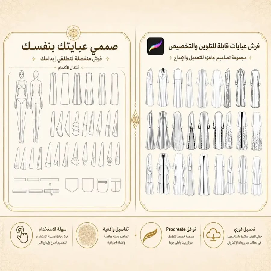 فرش تصميم العبايات procreat brush