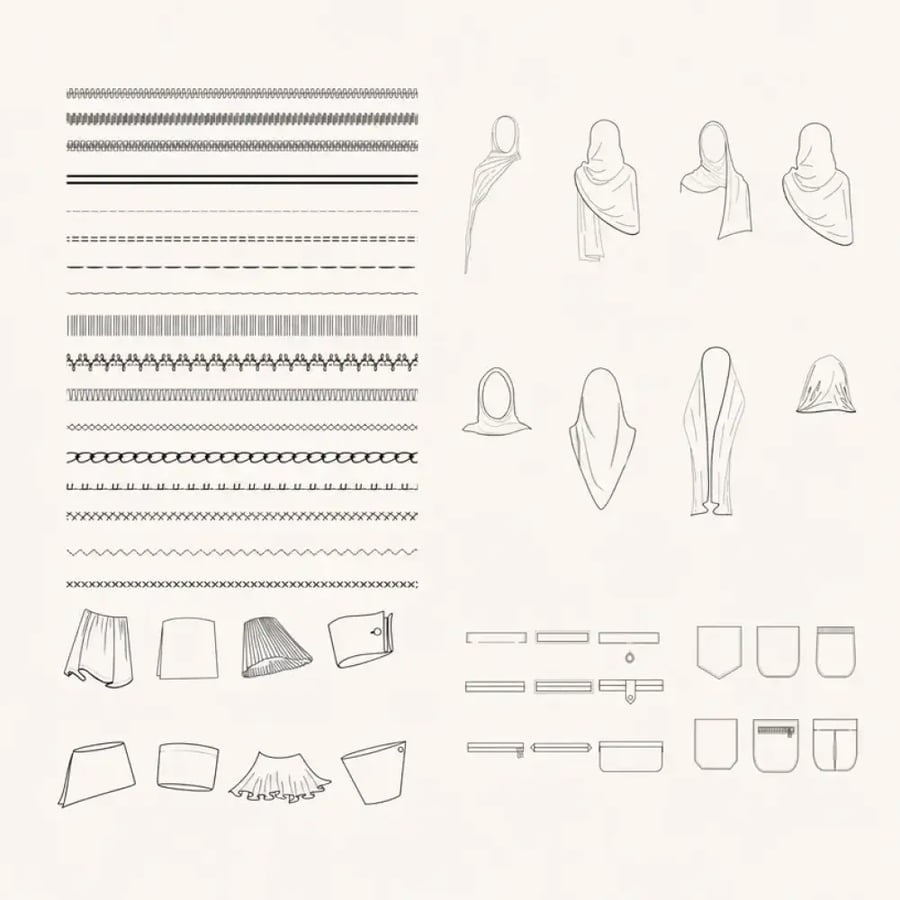 فرش تصميم العبايات procreat brush