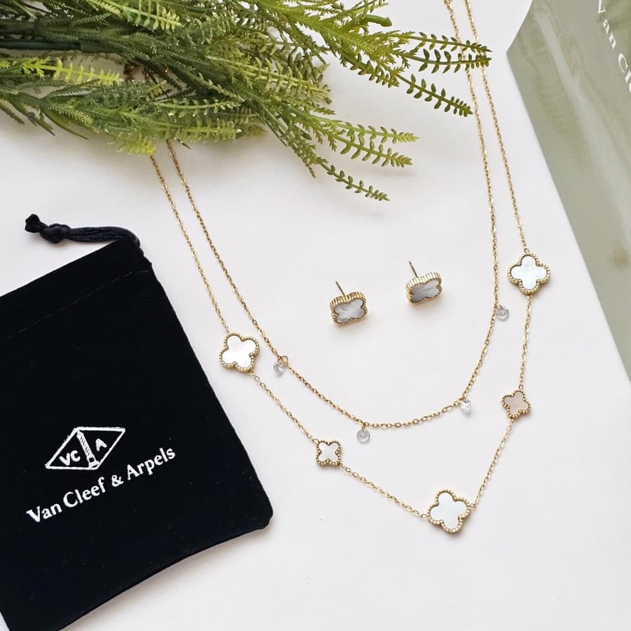 Necklace and earring set, Van Cleef brand