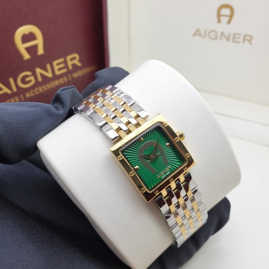 ساعات نسائية ماركة - AIGNER أيطار فضي بالكامل مينا أخضر نسائية