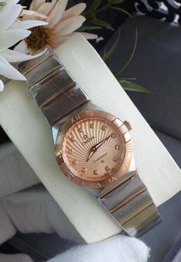 ساعات نسائية ماركة - Omega أيطار فضي بالكامل مينا روز جولد نسائية