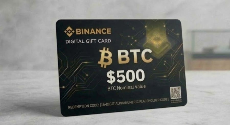 بطاقة هدايا بينانس (BTC) بقيمة 500 دولار