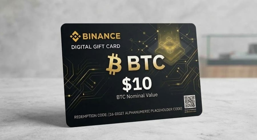 بطاقة هدايا بينانس (BTC) بقيمة 10 دولار