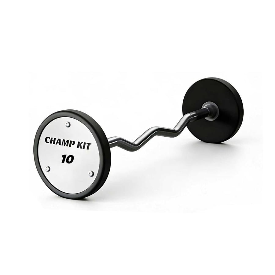 A zigzag zigzag fixed weight barbell set from 10kg to 30kg