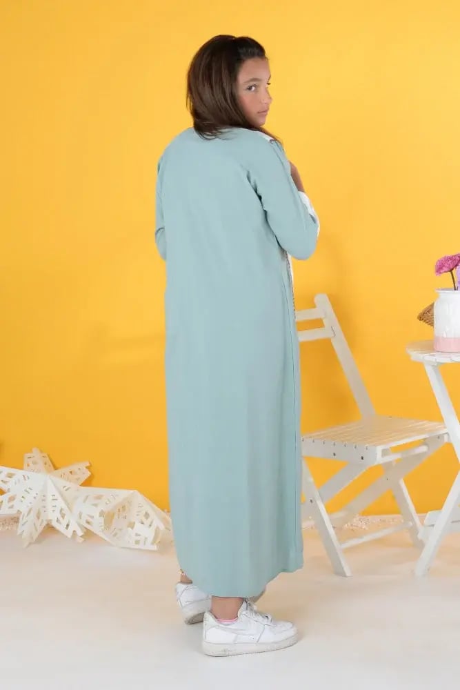 عباية كريب بتطريز بني