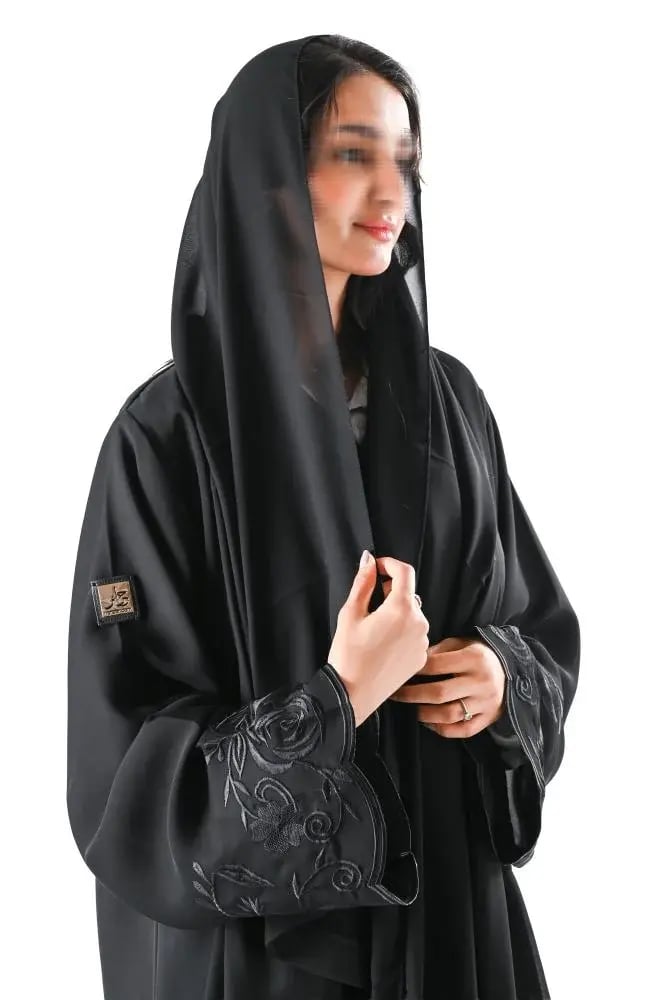 عباية انترنت مع تطريز اسود